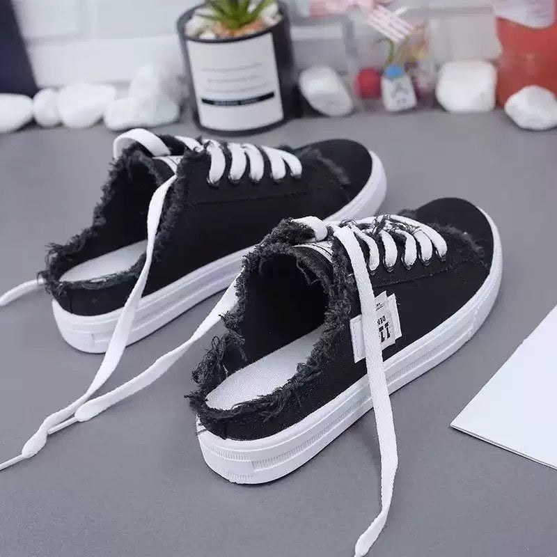 👟 ¡50 % DE DESCUENTO! 👖 Zapatillas tipo mule de denim para mujer: fáciles de poner, con suela cómoda y perfectas para un look veraniego desenfadado ☀️