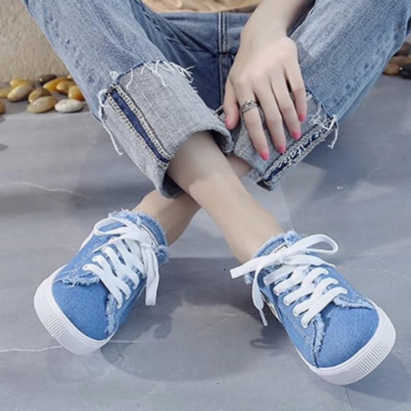 👟 ¡50 % DE DESCUENTO! 👖 Zapatillas tipo mule de denim para mujer: fáciles de poner, con suela cómoda y perfectas para un look veraniego desenfadado ☀️