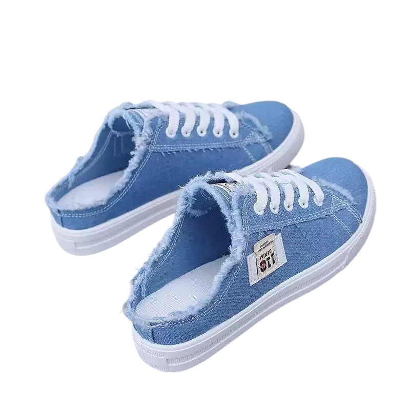 👟 ¡50 % DE DESCUENTO! 👖 Zapatillas tipo mule de denim para mujer: fáciles de poner, con suela cómoda y perfectas para un look veraniego desenfadado ☀️
